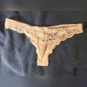 Victoria's Secret Beige Lace Thong Size S
